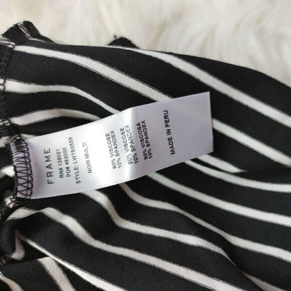 FRAME Knot Shoulder Tank Top In Noir Multi Black w - Picture 13 of 13